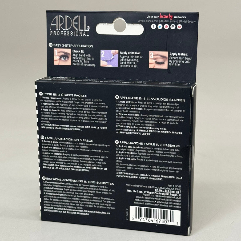 ARDELL (4 PACK, 4 PAIRS EACH)  Fauxmink Lashes Lightweight Knot-Free Black 817